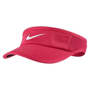 [나이키 여성용 페더라이트 어드저스터블 테니스 바이저] NIKE Women`s Featherlight Adjustable Tennis Visor - Vivid Pink