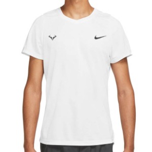[나이키 남성용 라파 나달 코트 드라이핏 챌린저 SS 테니스 티셔츠] NIKE Men`s Rafa Court Dri-FIT Challenger Short Sleeve Tennis Top - White