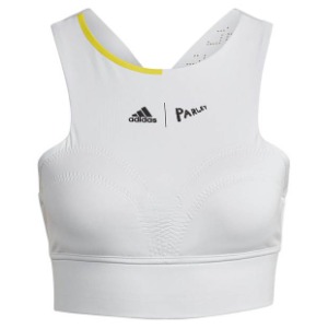 [아디다스 여성용 런던 테니스 크롭 탑] Adidas Women`s London Tennis Crop Top - White and Impact Yellow