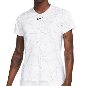 [나이키 남성용 코트 드라이핏 어드밴티지 프린트 테니스 상의] NIKE Men&#039;s Court Dri-FIT Advantage Print Tennis Top - White