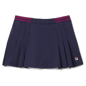 [휠라 여성용 Heritage 시그니쳐 테니스 스커트] FILA Women`s Heritage Signature Tennis Skirt - Fila Navy
