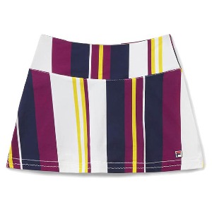 [휠라 여성용 Heritage 프린트 테니스 스커트] FILA Women`s Heritage Printed Tennis Skirt - Bold Purple Stripe