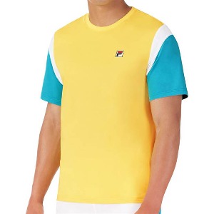 [휠라 남성용 Groundbreaker 테니스 크루] FILA Men`s Groundbreaker Tennis Crew - Goldfinch Yellow