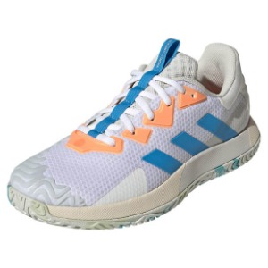 [아디다스 남성용 솔매치 콘트롤 테니스화] Adidas Men`s SoleMatch Control Tennis Shoes - Footwear White and Pulse Blue