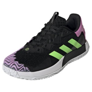 [아디다스 남성용 솔매치 콘트롤 테니스화] Adidas Men`s SoleMatch Control Tennis Shoes - Core Black and Signal Green
