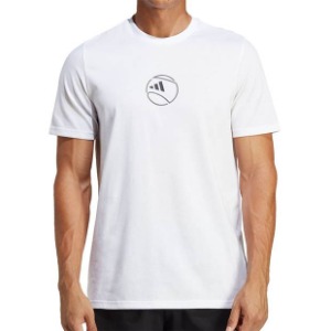 [아디다스 남성용 카테고리 그래픽 테니스 티셔츠] adidas Men&#039;s Category Graphic Tennis T-Shirt - White