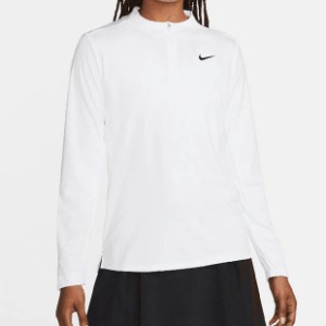 [나이키 여성용 코트 드라이핏 클럽 할프집 UV긴소매 상의] NIKE Women`s Dri-FIT Club Half-Zip UV Top - White