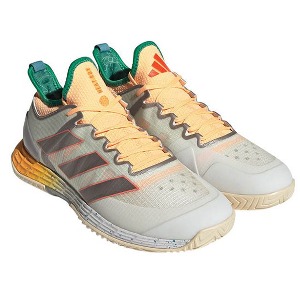 [아디다스 남성용 아디제로 우버소닉 4 Racquet Mag x Miapulco 테니스화] Adidas Men&#039;s adizero Ubersonic 4 Racquet Mag x Miapulco Tennis Shoes - Off White and Metallic Taupe