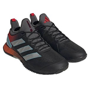 [아디다스 남성용 아디제로 우버소닉 4 테니스화] Adidas Men&#039;s adizero Ubersonic 4 HEAT.RDY Tennis Shoes - Grey Six and Silver Metallic