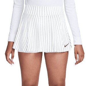 [나이키 여성용 빅토리 플라운시 프린트 테니스 스커트] NIKE Women`s Dri-Fit Victory Flouncy Print Tennis Skirt - White
